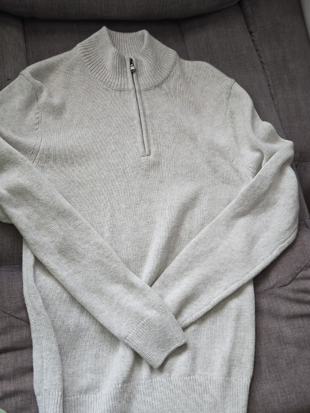 Sonoma Men's Light Gray Half-Zip Knit Sweater